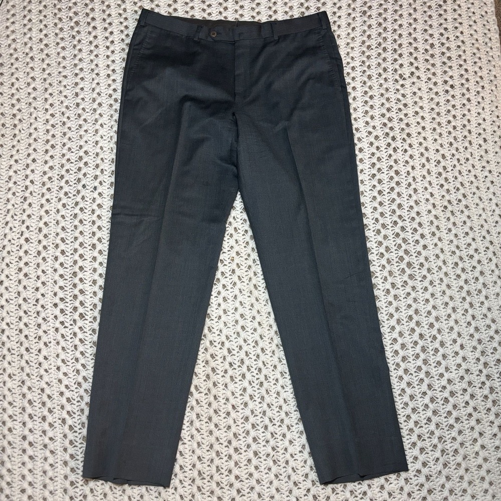 Ermenegildo Zegna Mens Wool Micronsphere‎ Gray Dress Pants Size 52R 36x30.5